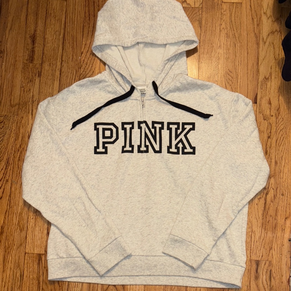 PINK Victoria's Secret Gray Hoodie with Black Accents
